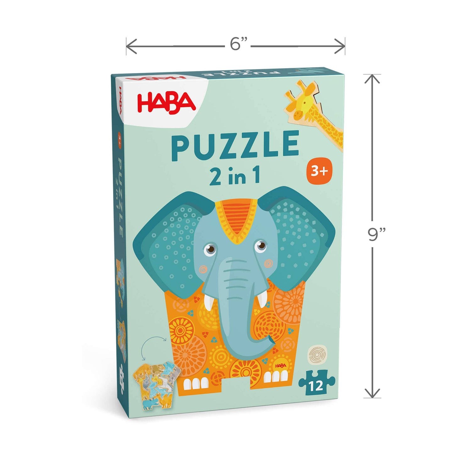 Elephant 2-in-1 Wooden Puzzle