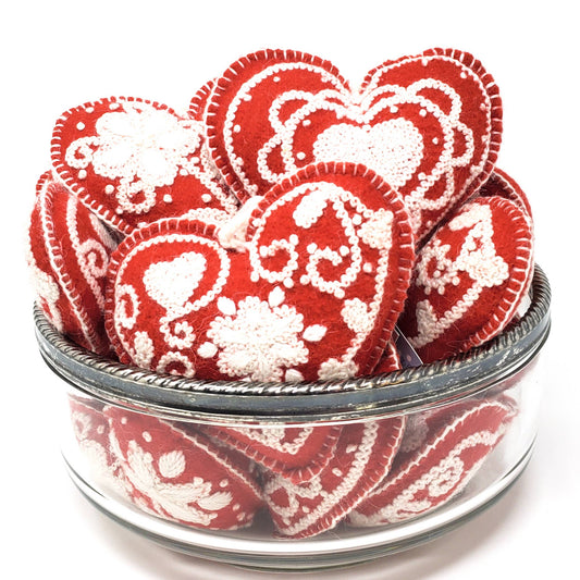 Embroidered Heart Ornament