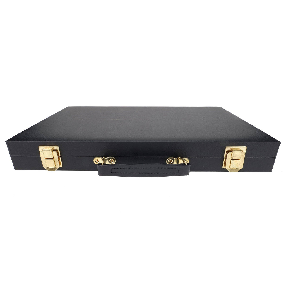 WE Games Black Leatherette Backgammon Set, 14.75 inches
