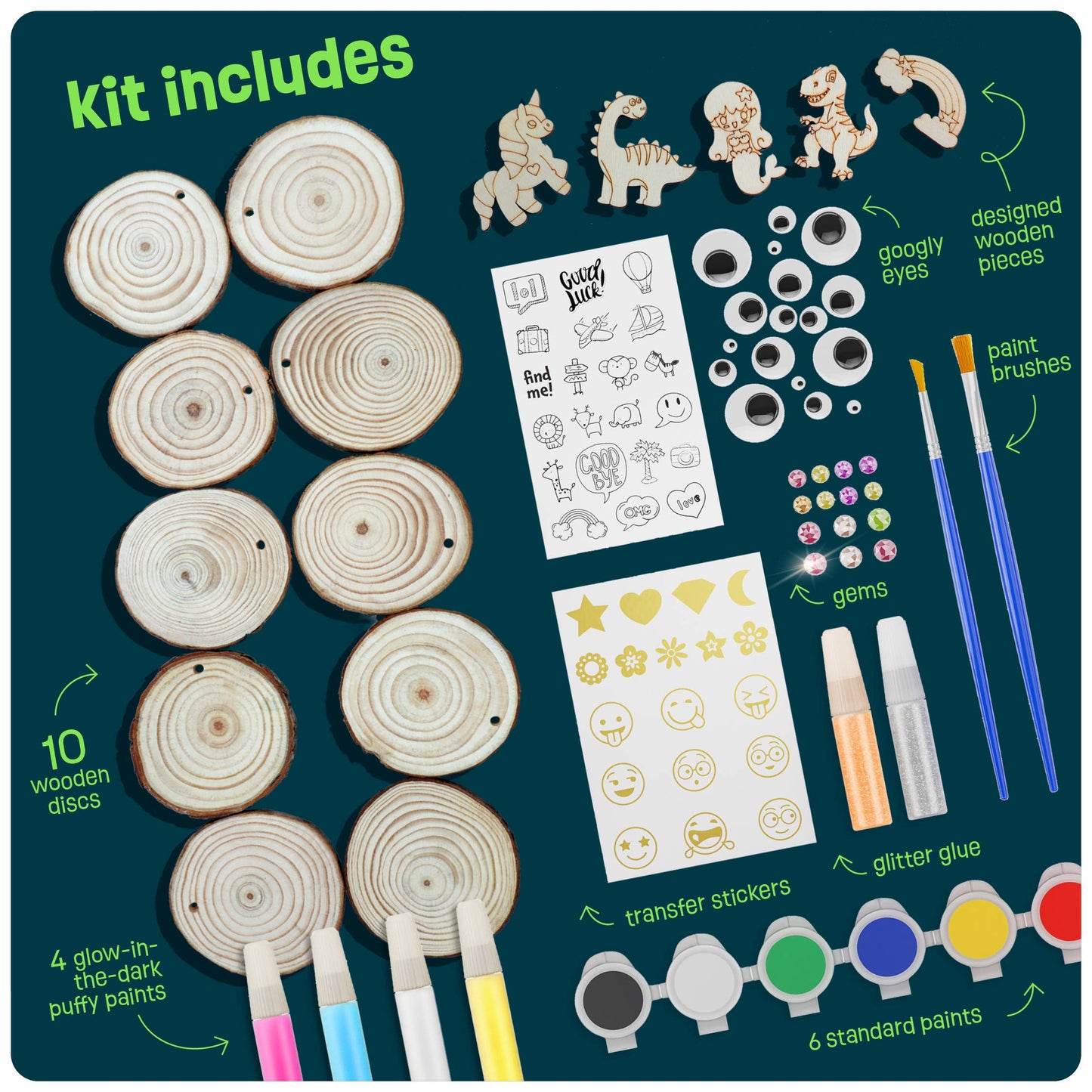 Glow-in-the-Dark Wood Painting Craft Kit