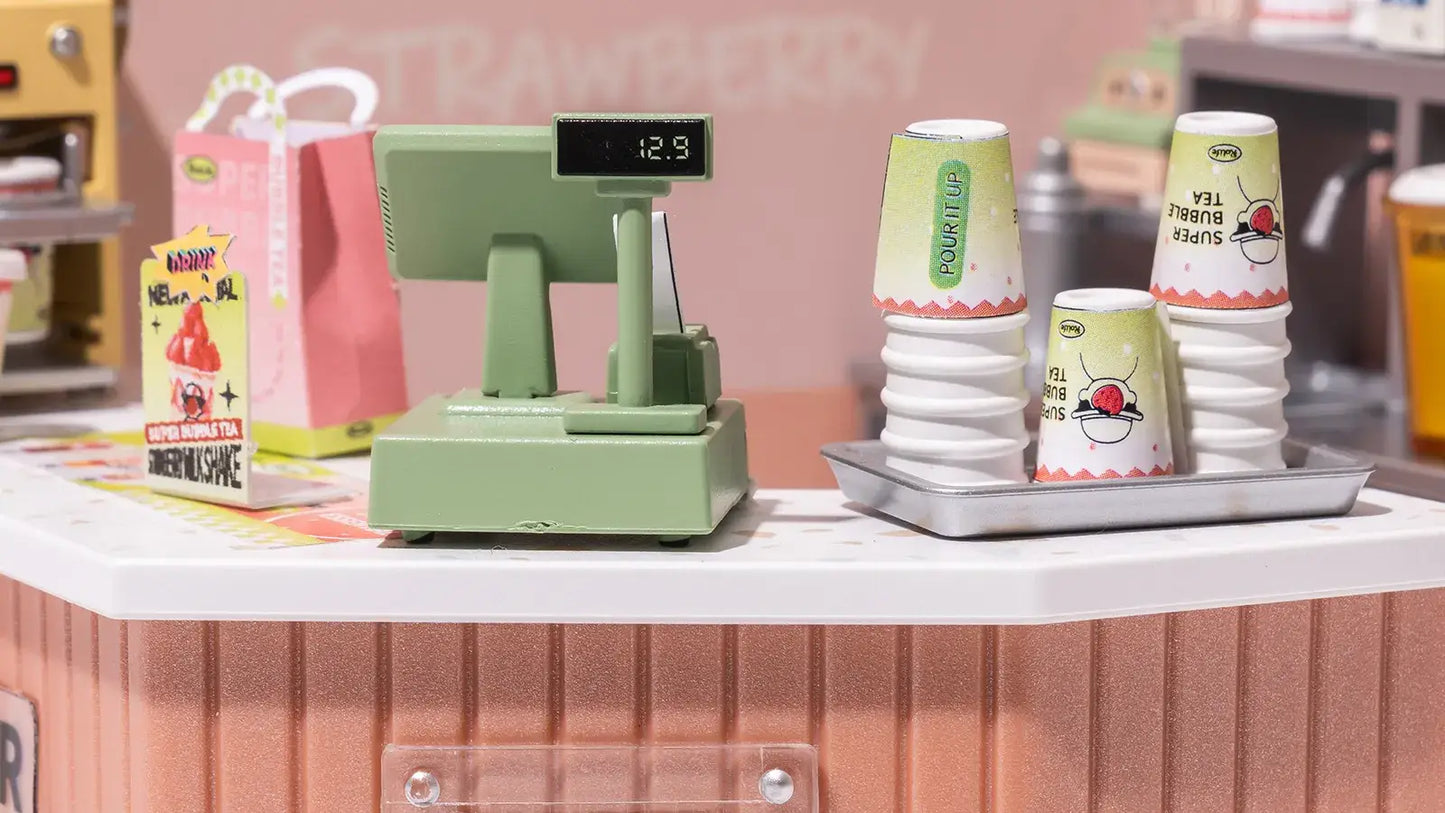 DIY Miniature House Kit: Double Joy Bubble Tea