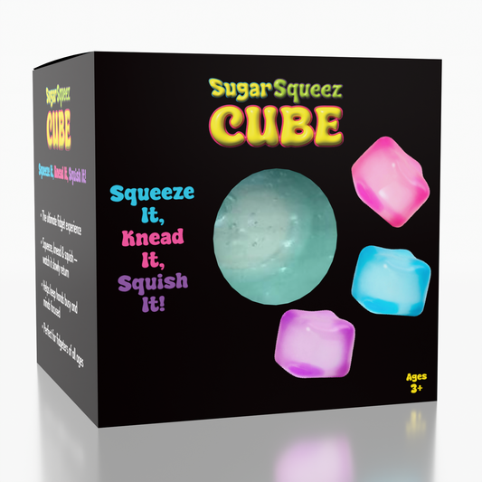 SugarSqueez Cube Mini 1.4” Size Squishy Fidget Sugar Stress Ball