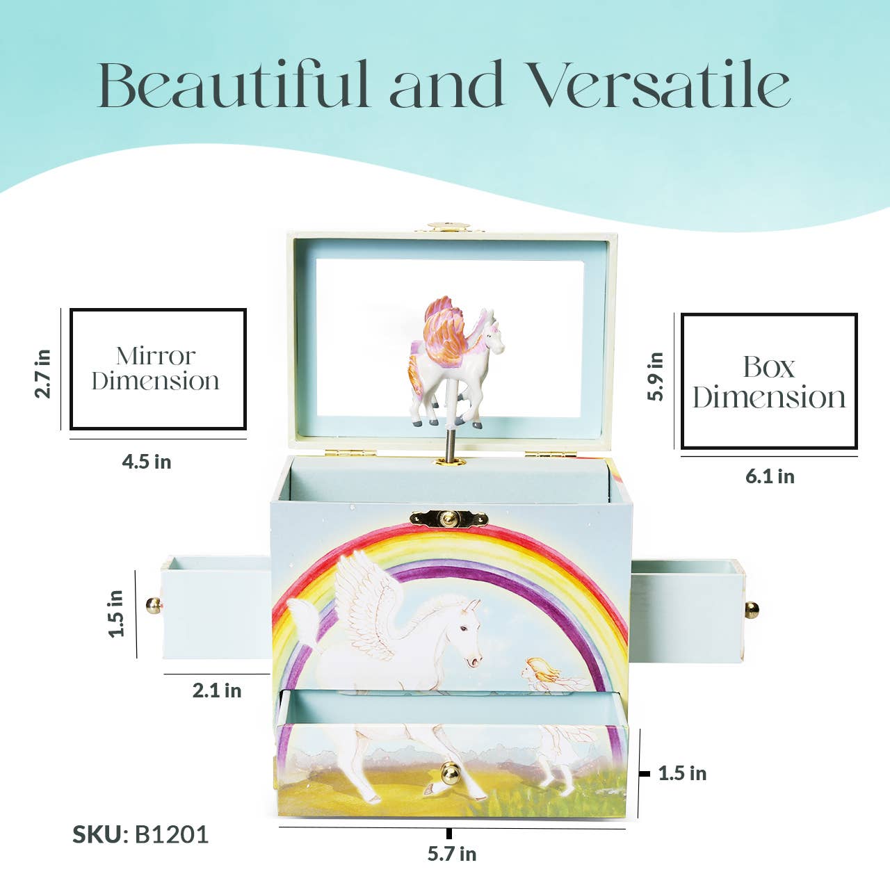 Pegasus Musical Jewelry Box for Little Kids
