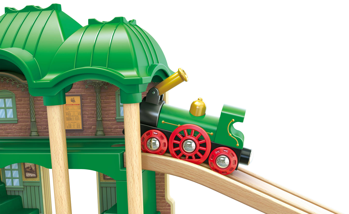 Wooden Retro Train & Station Set