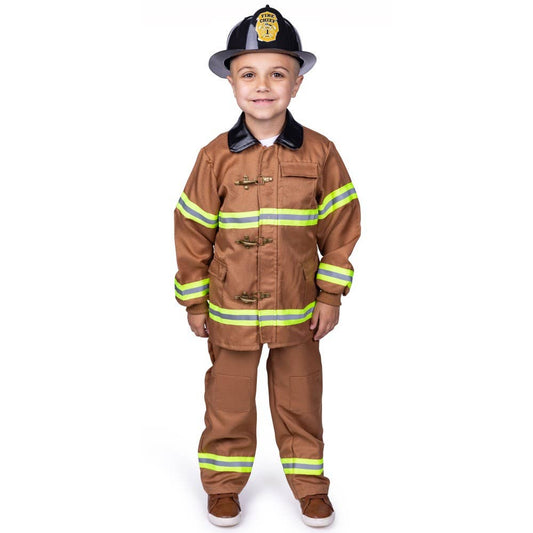 Brown Fire Fighter Costume - Kids: S (4-6)