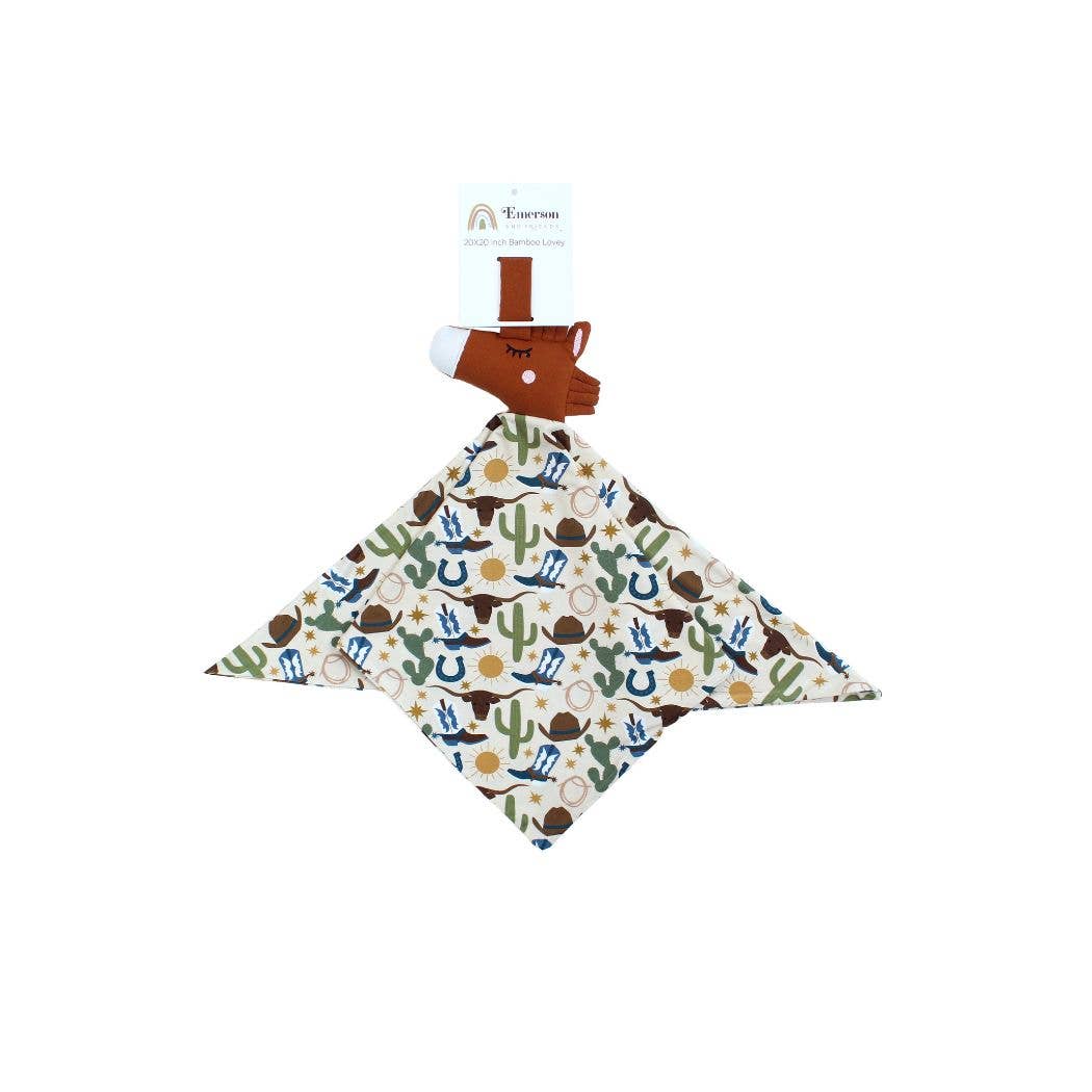 Howdy Western Horse Baby Lovey: Beige/Multi / O/S