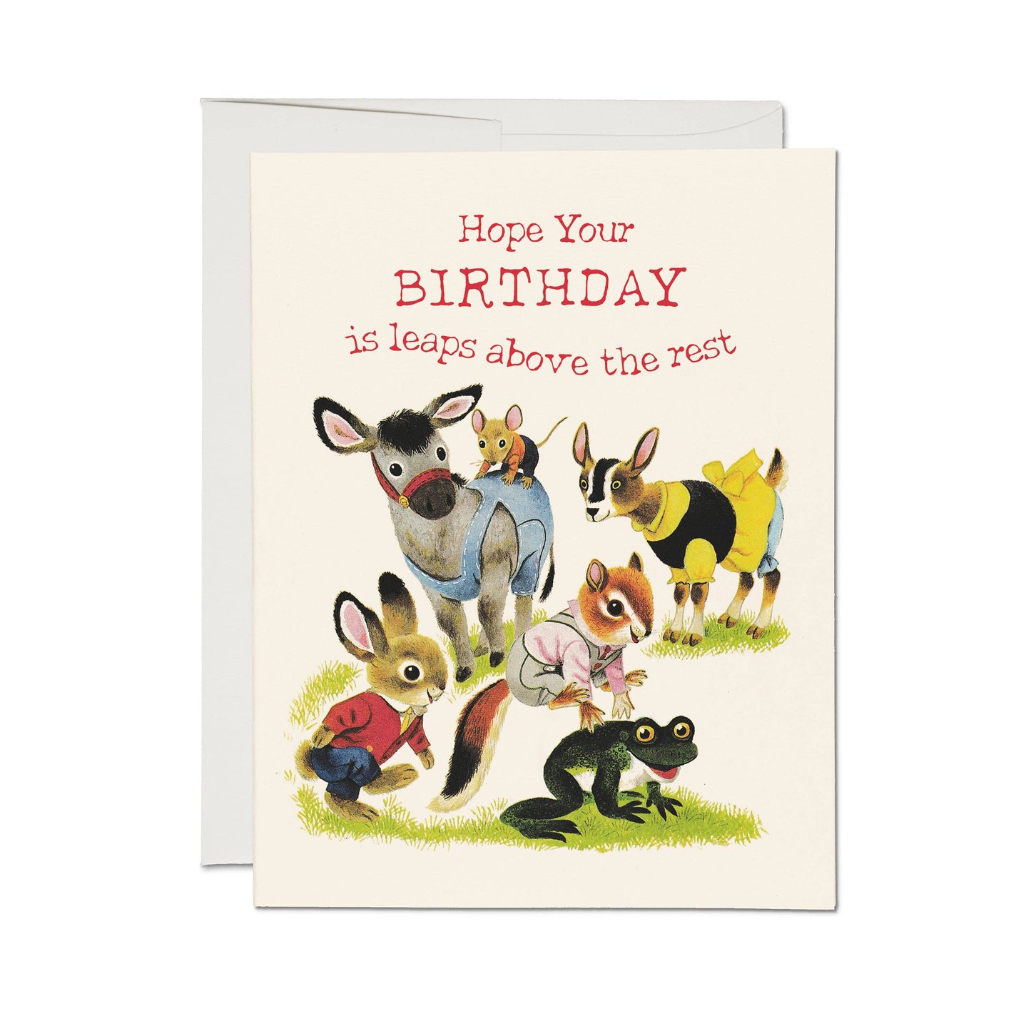 Richard Scarry Leaps Above greeting card: Single