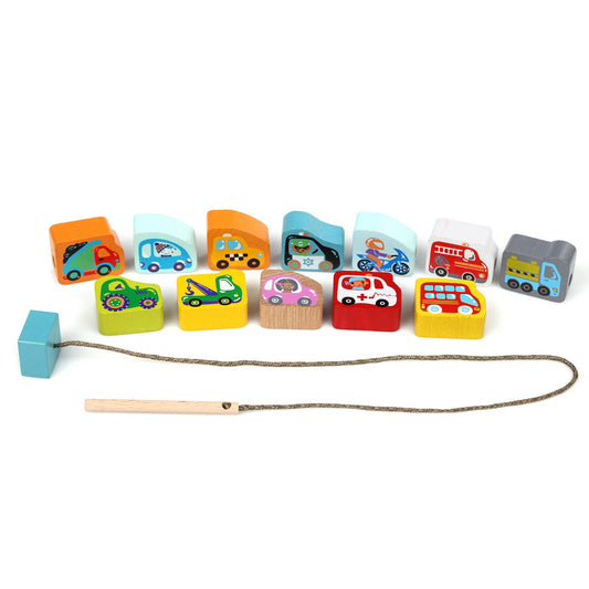 Wooden Lacing Toy - Flying Cars