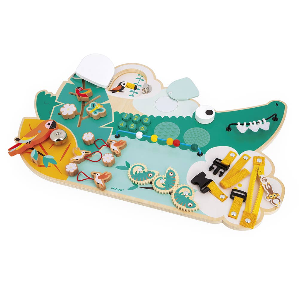 Tropik | Crocodile Multi-Activity Busy Board | 14 activities
