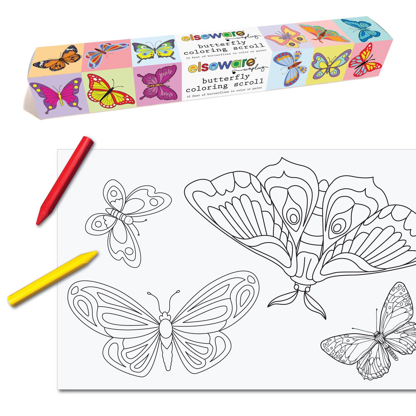 Coloring Scrolls - 6ct Various Themes - 10ft w/Adhesive Back: NEW butterfly