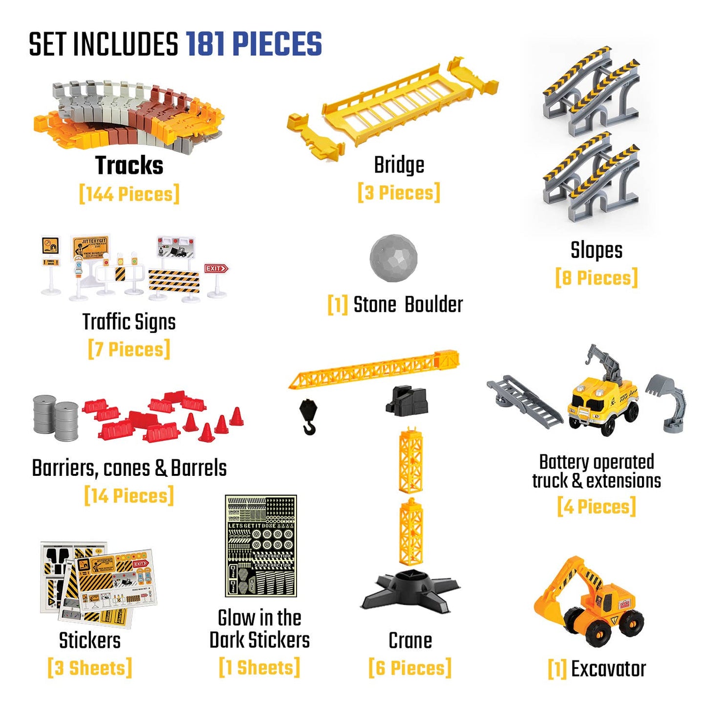 Build Zone Racers Construction Toy Track Car Set