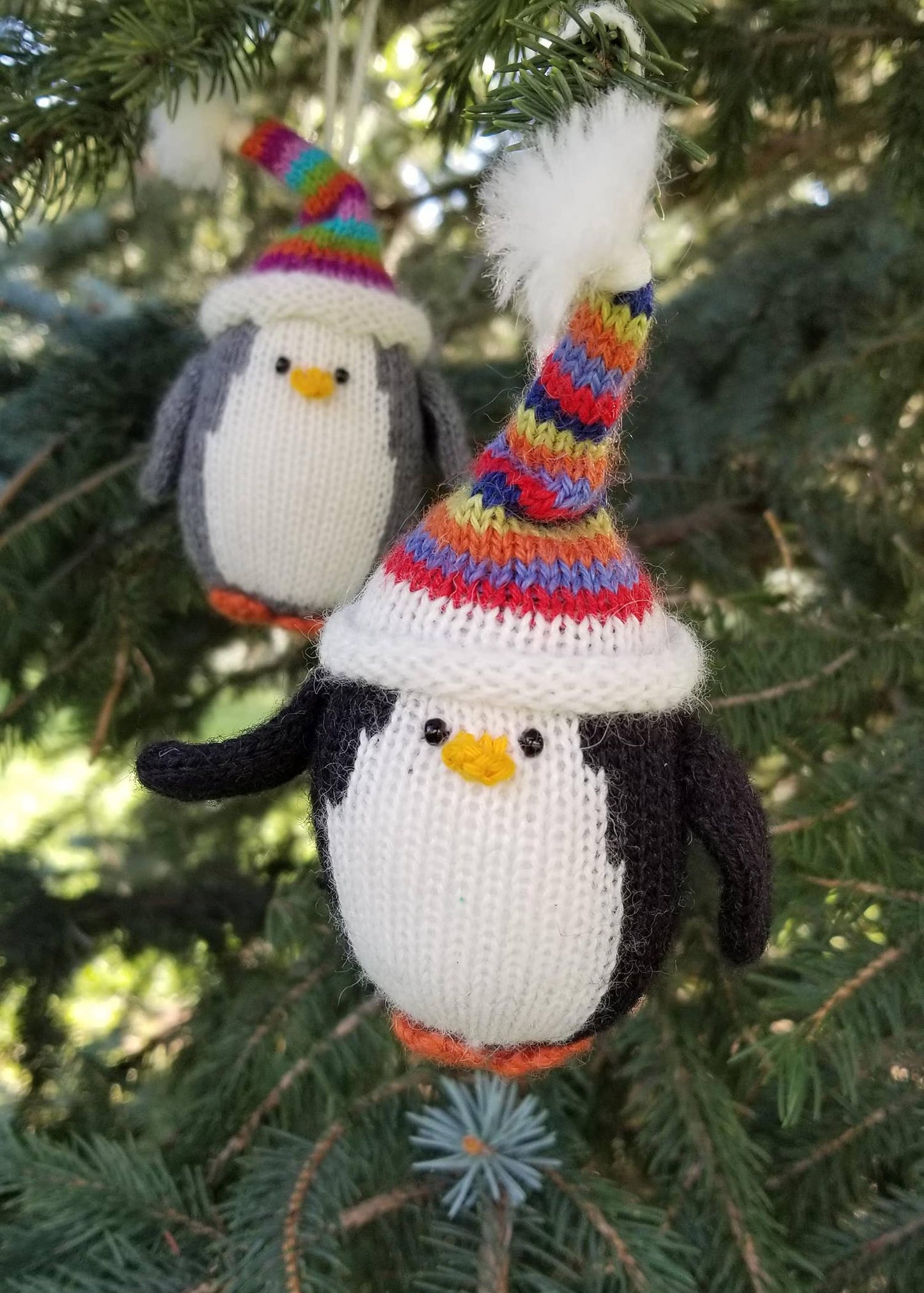 Penguin with Multi-Colored Hat Ornament