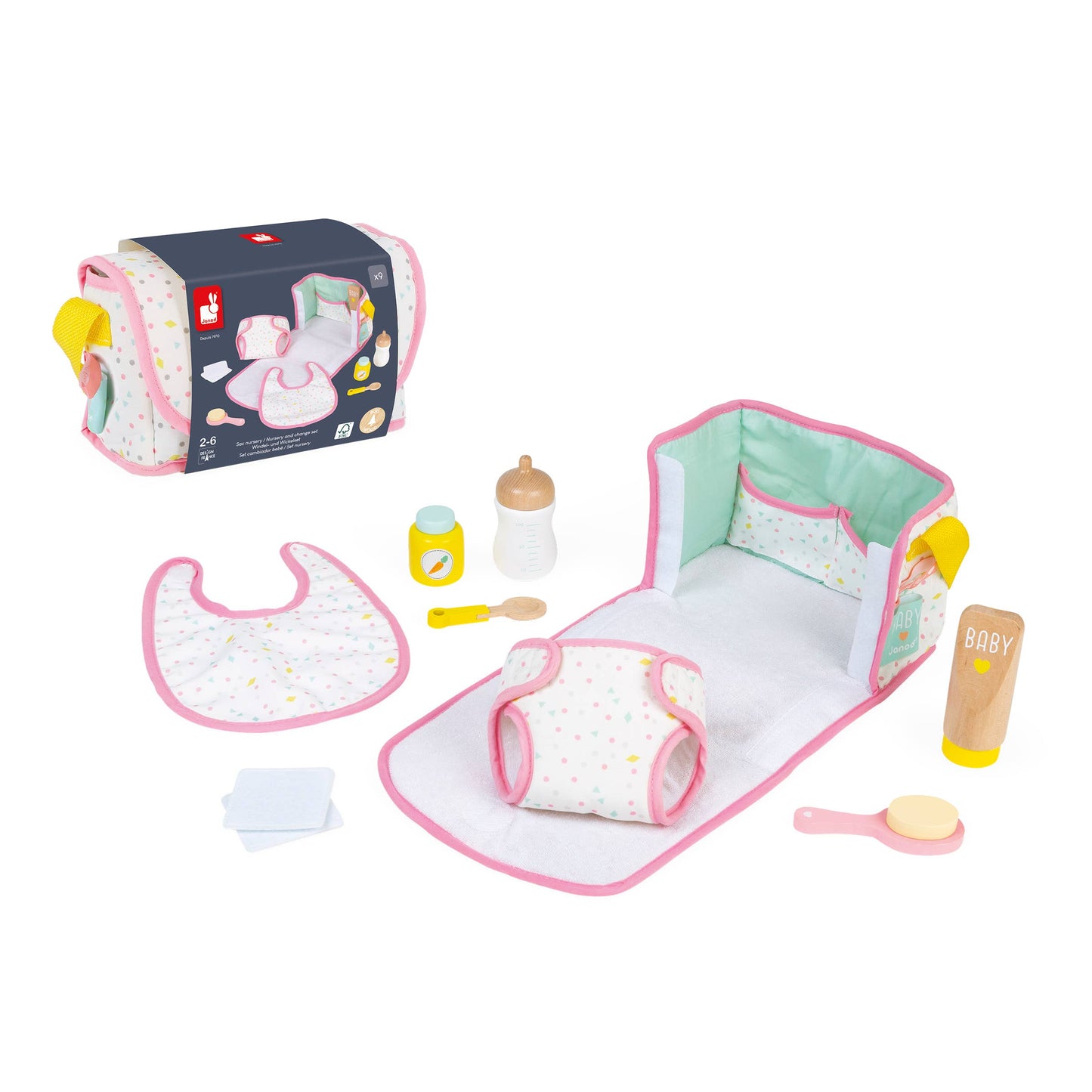 Pretend Play Toy | Nursery & Changing Set | 8 accesories