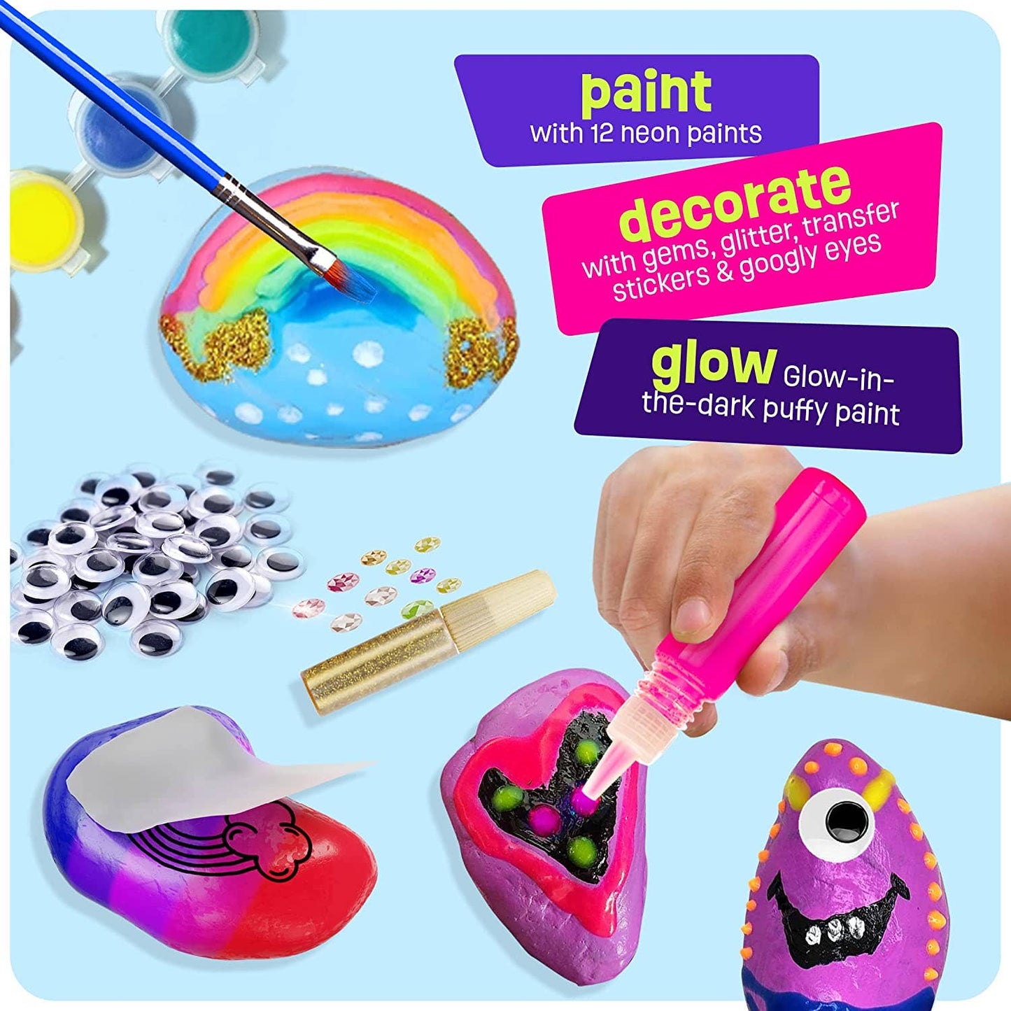 Rock Painting Kit - Glow in The Dark