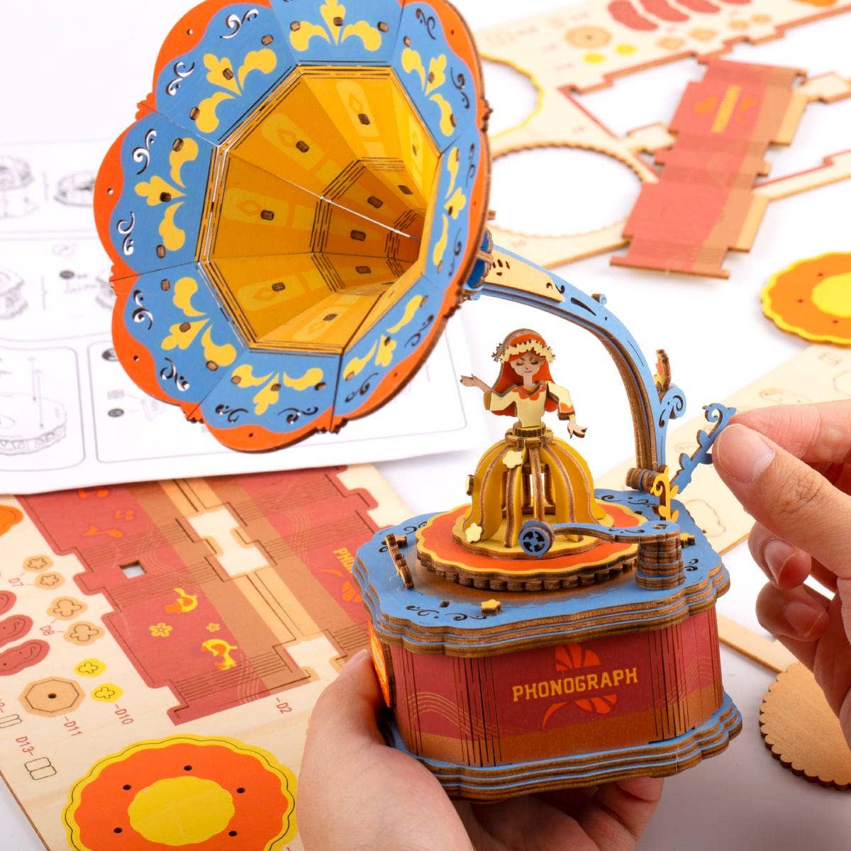 Vintage Gramphone Wooden Music Box