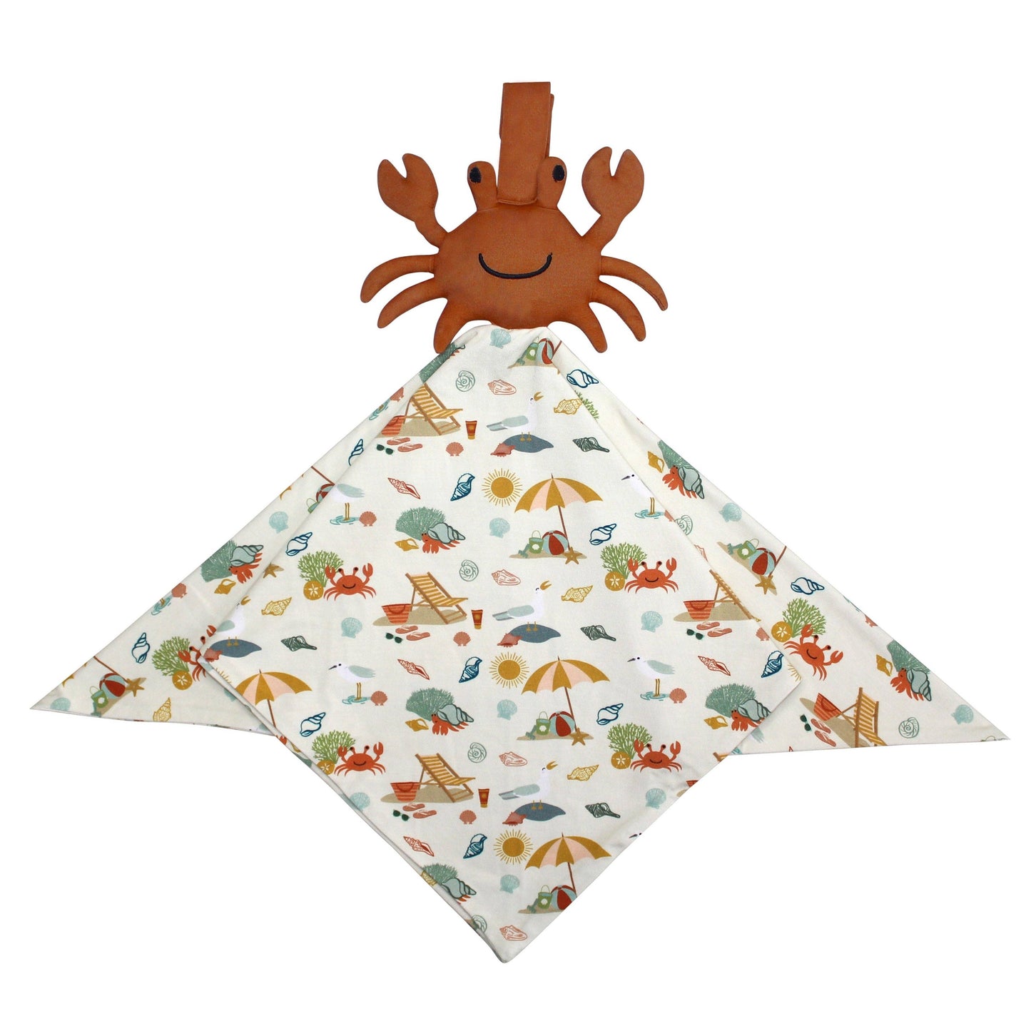 Beach Day Crab Bamboo Lovey Cuddle Blanket