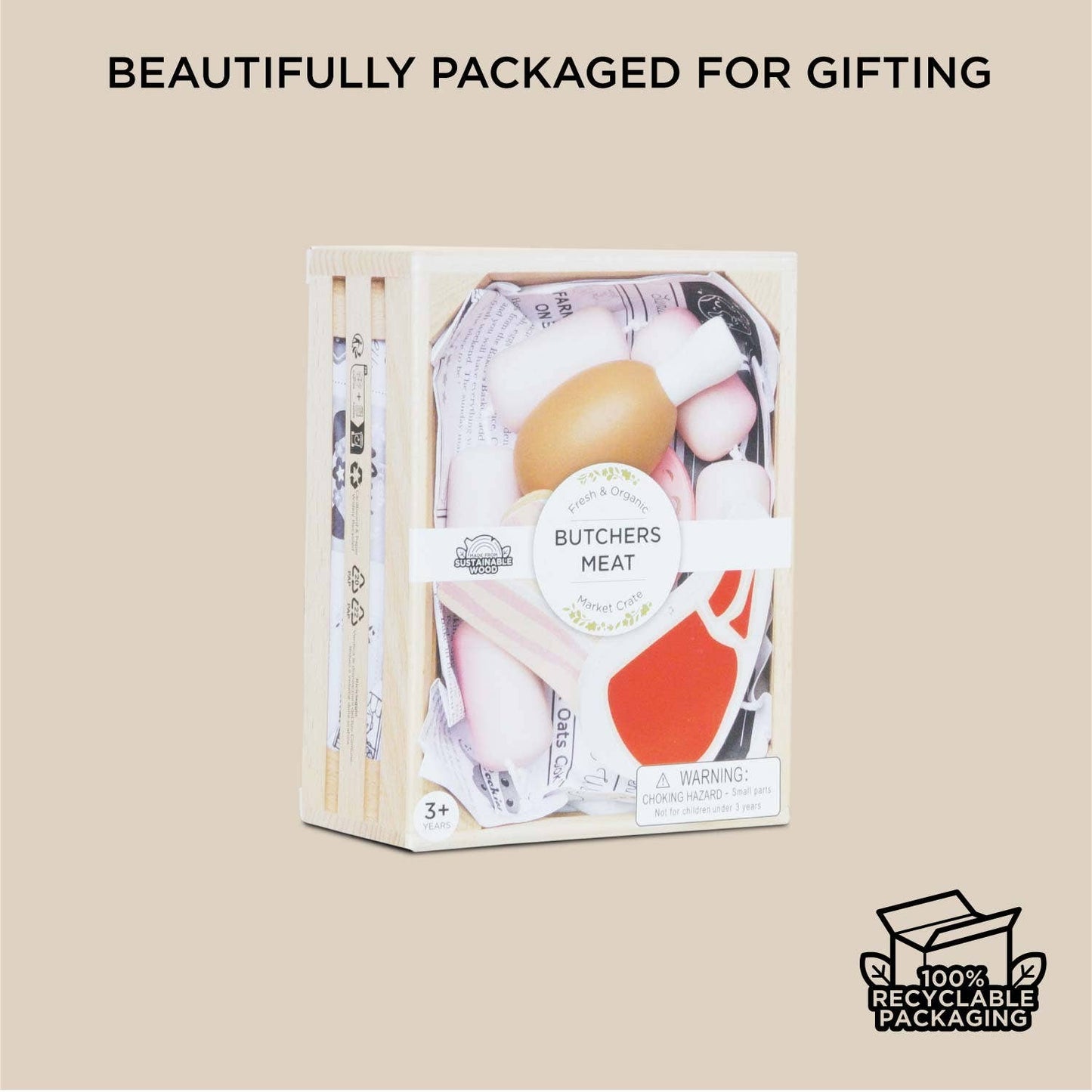 Butchers Meat Wooden Market Crate