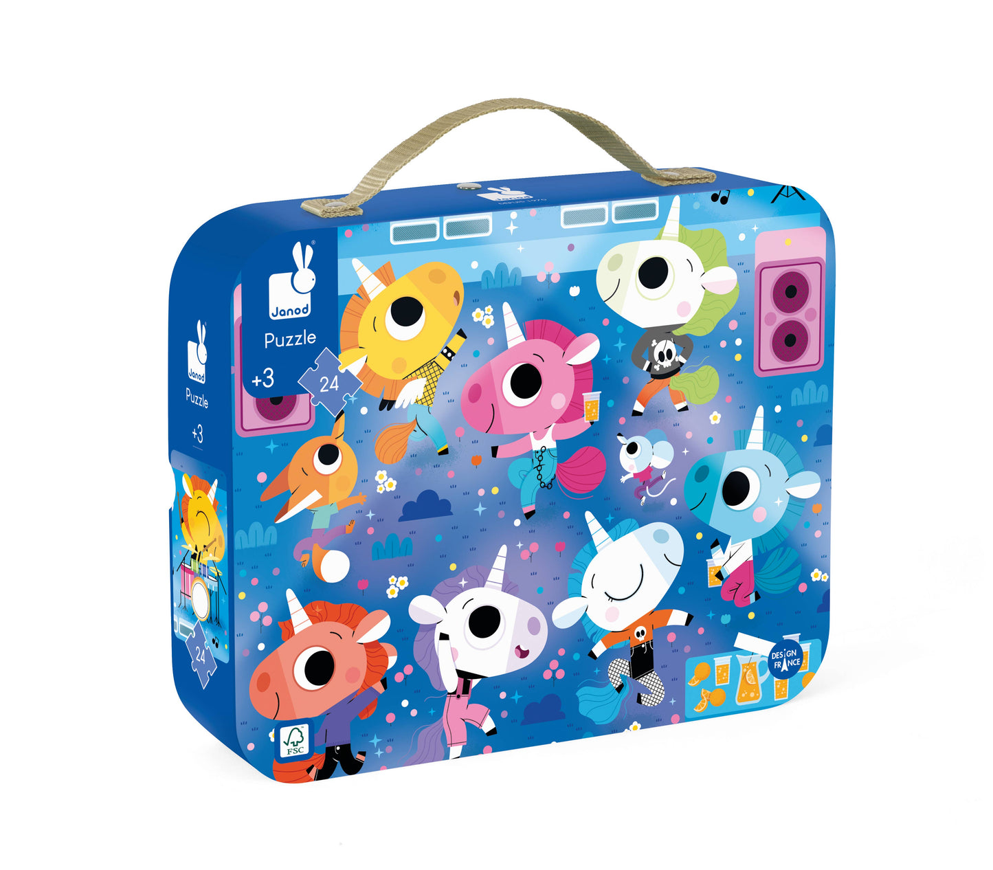 Suitcase Puzzle - Unicorns Rock Concert  - 24 Pieces