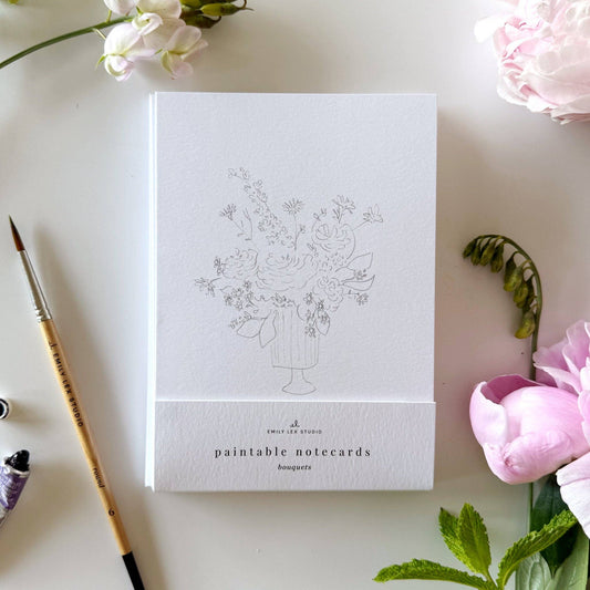Bouquets paintable notecards