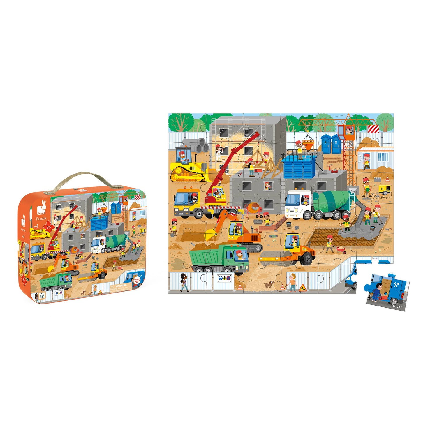 Suitcase Puzzle - Construction Site - 36 Pieces