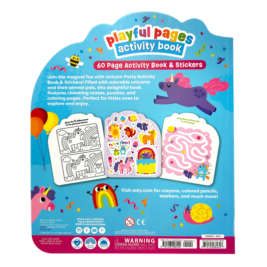 Playful Pages Activity Book - Unicorn Party - 60 Pages