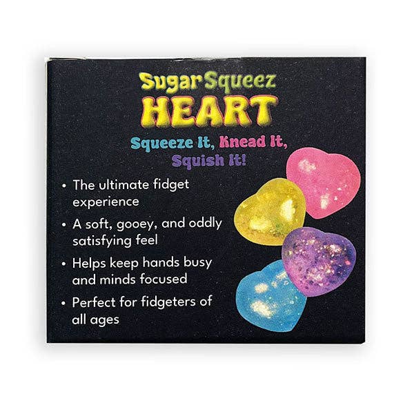 SugarSqueez Squishies® Glitter Heart Maltose Fidget Stress Ball (1pc) Assorted Colors