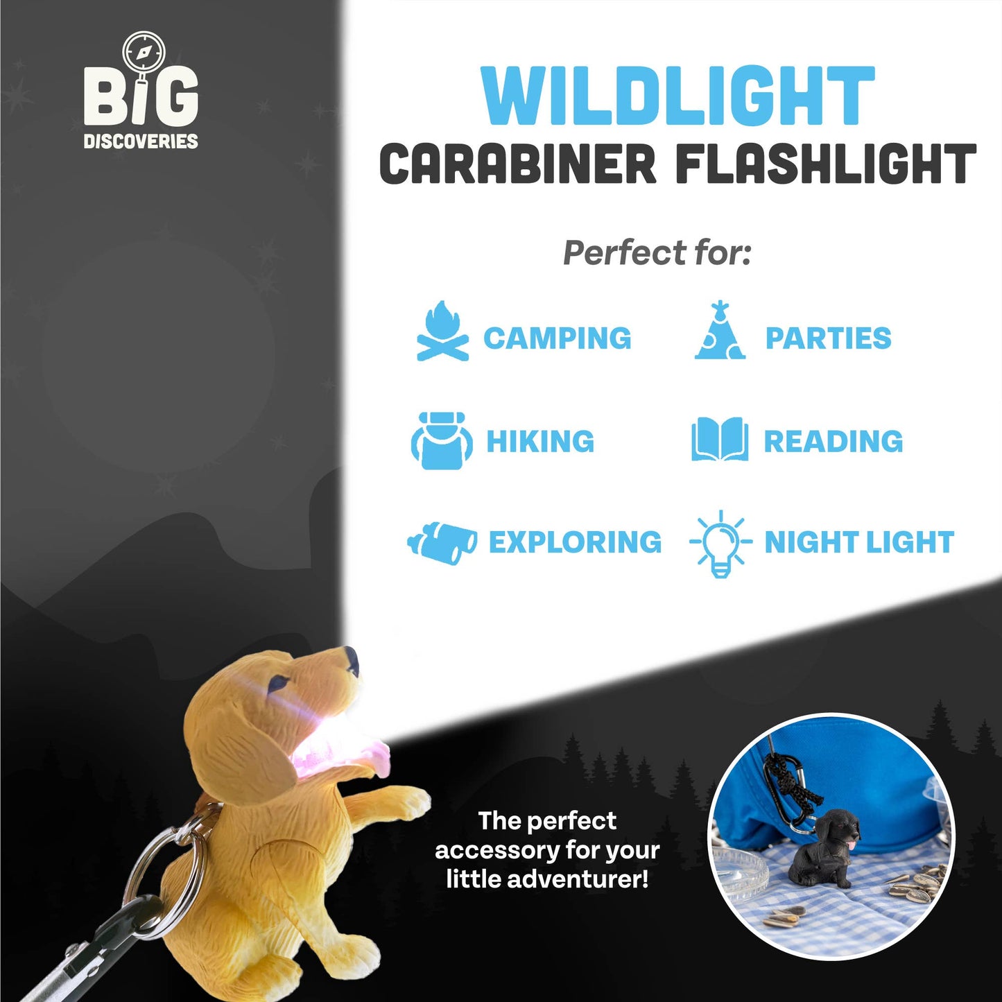 WildLight Animal Carabiner Flashlight - Retriever Dog