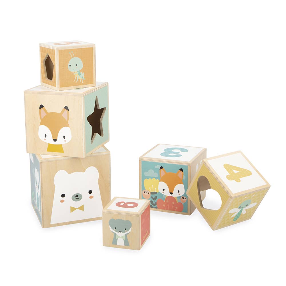 Pure | Wooden Stacking Pyramid | 6 cubes