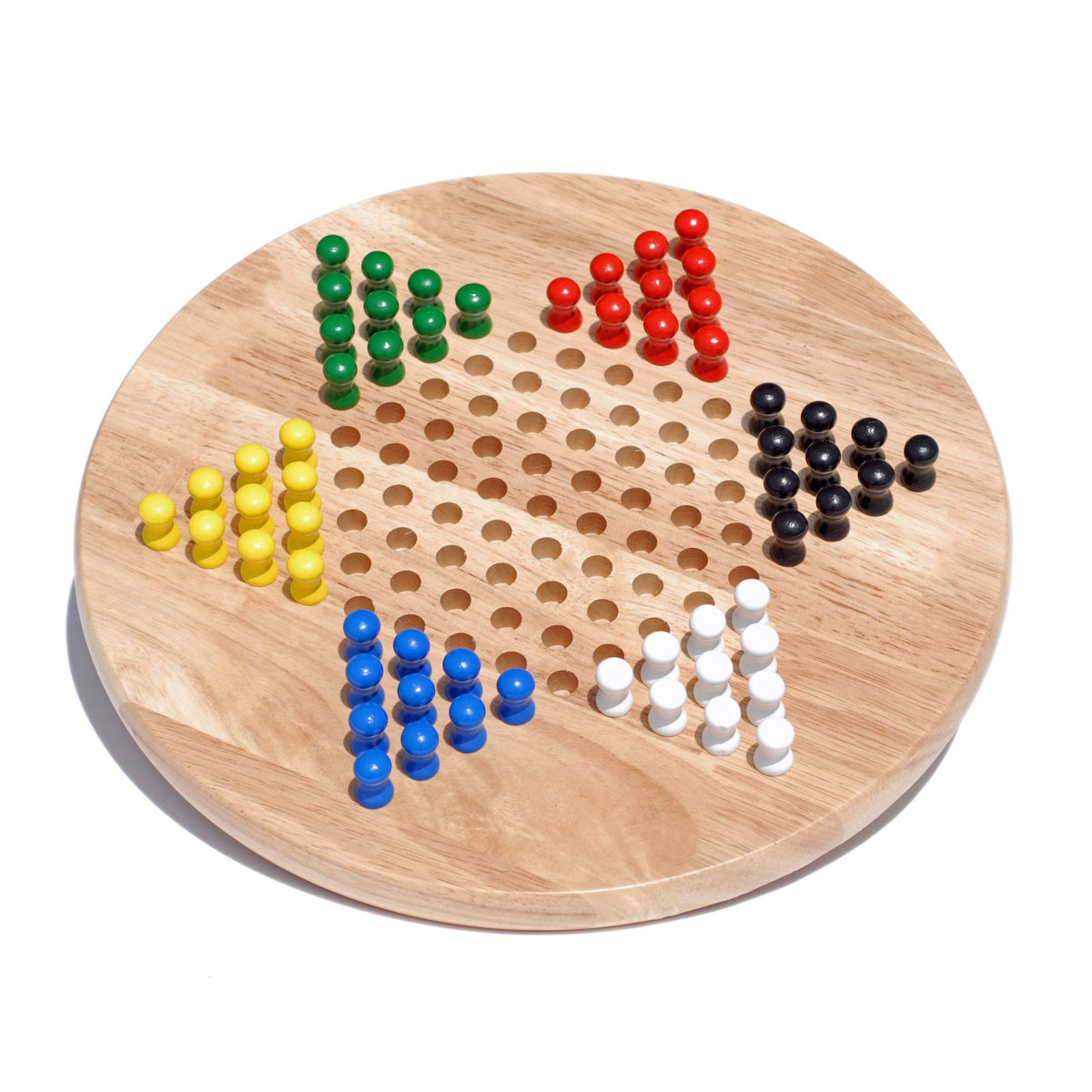 Wood Chinese Checkers with Wooden Pegs - 11.5 inch Diameter