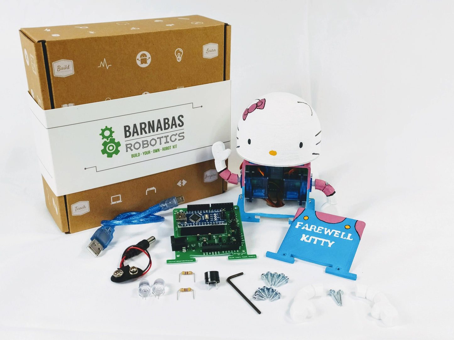 Barnabas-Bot: Arduino-Compatible 3-D Printed Robot Kit (Ages 9-12): 1-Pack