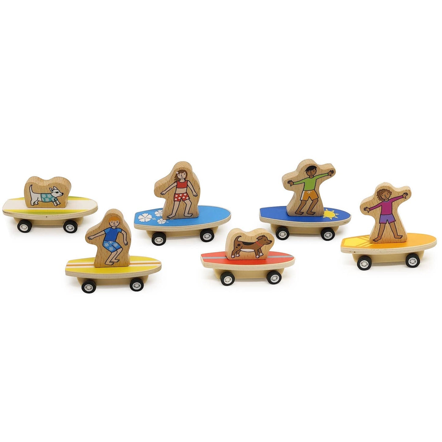 Pull Back Surfer Kids & Dogs Refill - Set of 24