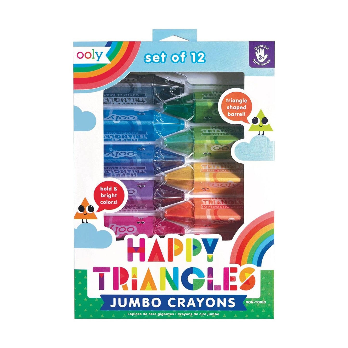Happy Triangles: Jumbo Crayons (Set of 12)